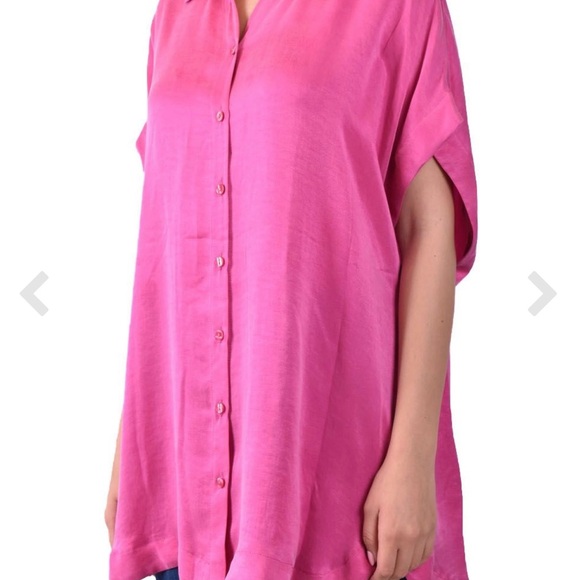 Maria Vittoria Paolillo (MVP) Fuchsia Silk Blouse size 40 (small) - Picture 5 of 8